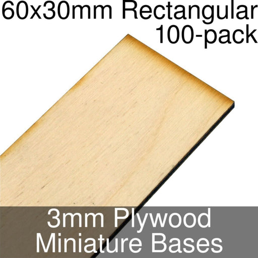 Miniature Bases, Square, 30mm, 3mm Plywood (100)