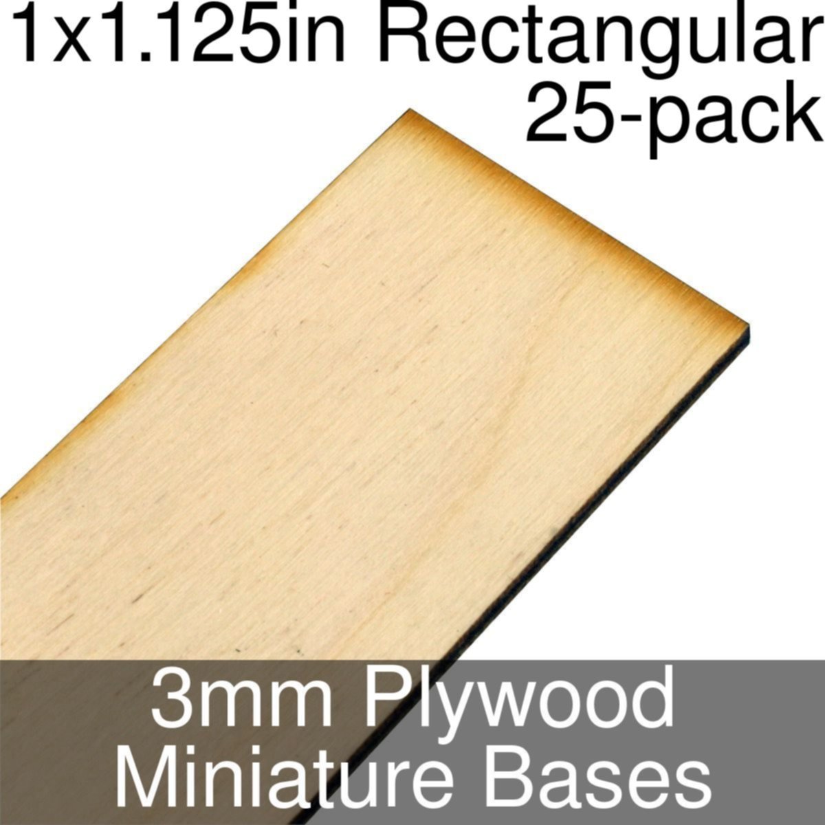 Miniature Bases, Rectangular, 1x1.125inch, 3mm Plywood (25) — LITKO ...