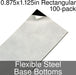 Miniature Base Bottoms, Rectangular, 0.875x1.125inch, Flexible Steel (100)-Miniature Bases-LITKO Game Accessories