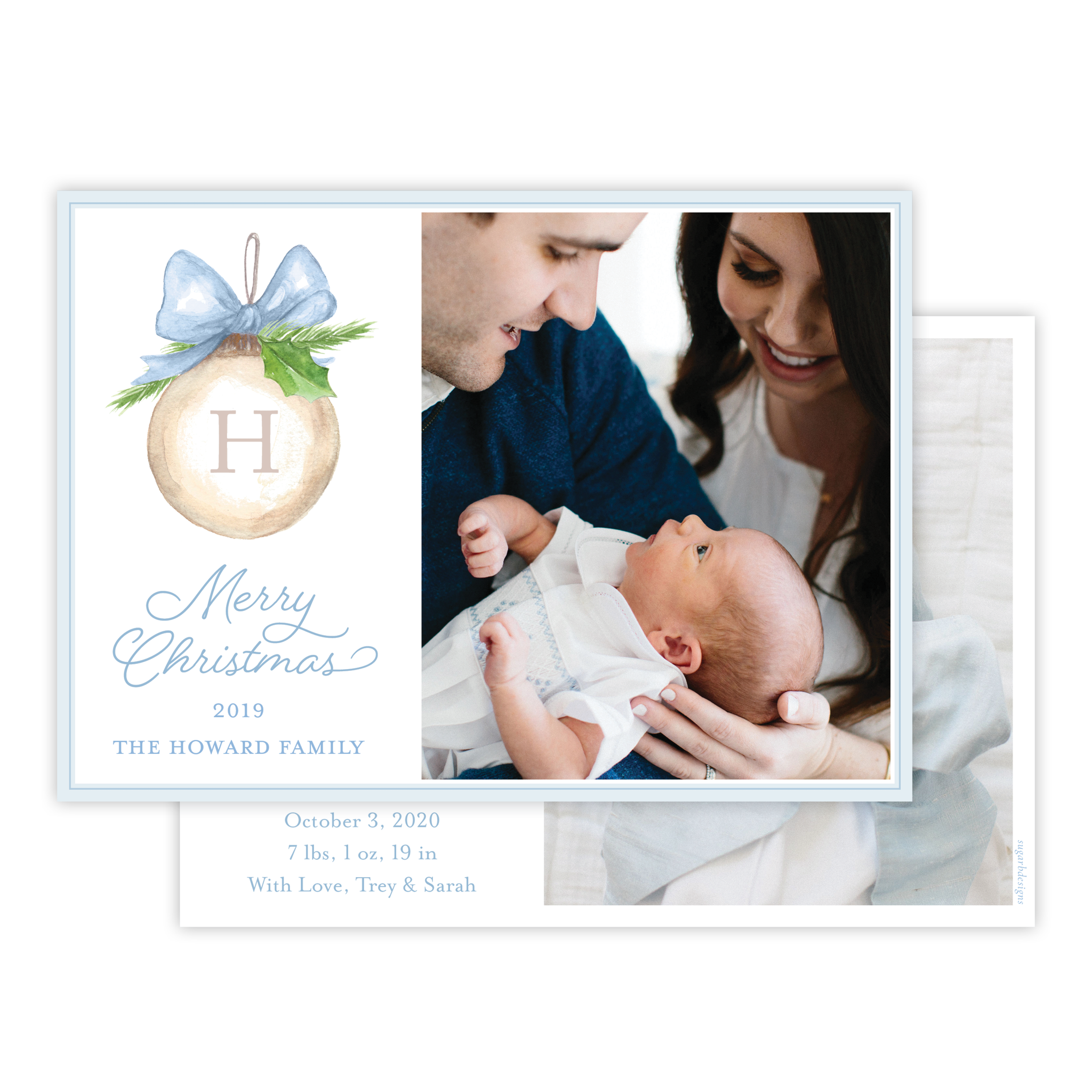 baby announcement and christmas card