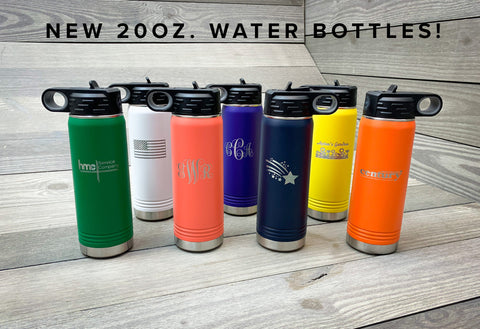 Laser Engraved YETI® or Polar Camel Water Bottle with Toolbox Diamond