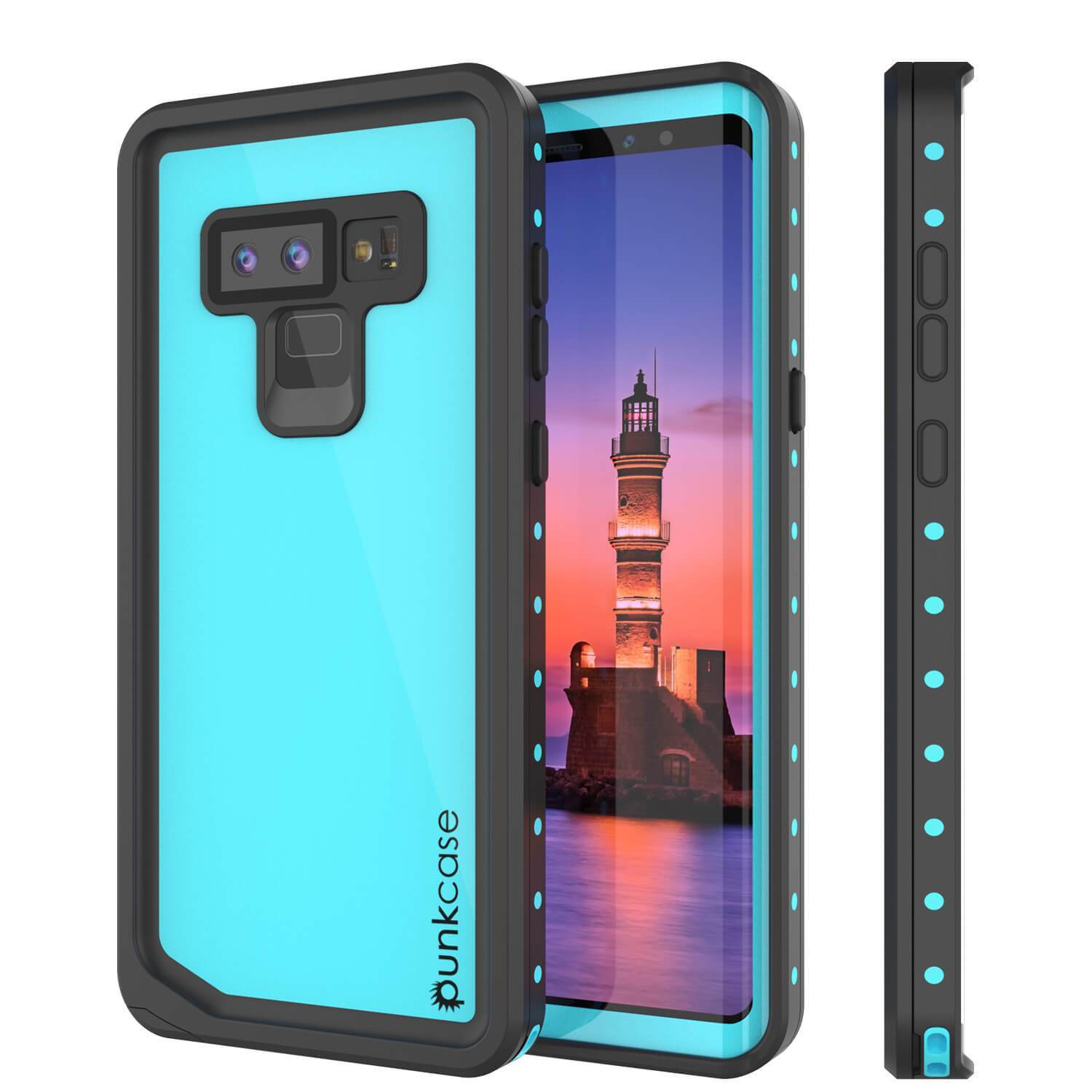 Capa à prova d'água Galaxy Note 9 PunkCase StudStar Teal Fina 6.6ft à prova de choque/neve subaquática