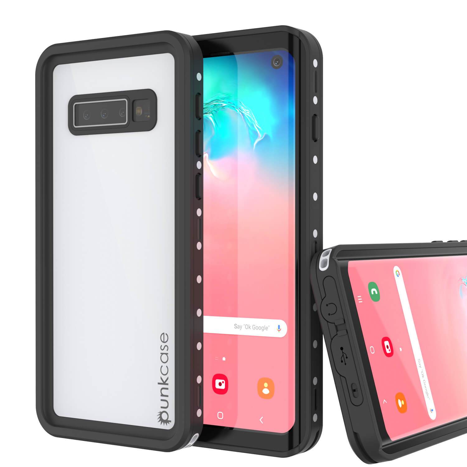 Galaxy A10e Waterproof Case, Punkcase StudStar White Thin 6.6ft Underwater IP68 Shock/Snow Proof