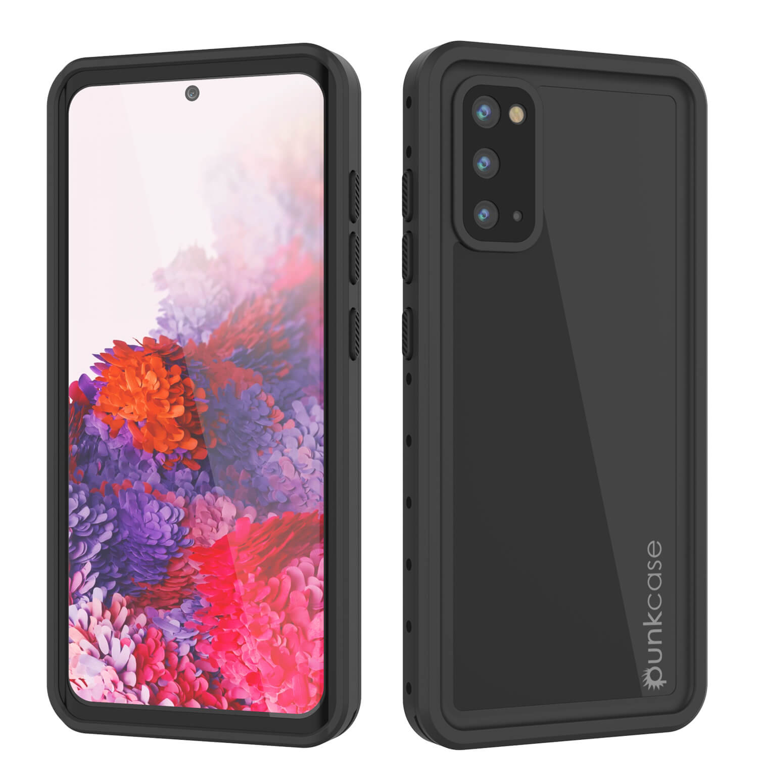 Capa à prova d'água Galaxy S20 PunkCase StudStar preta fina 6.6 pés subaquática IP68 à prova de choque/neve