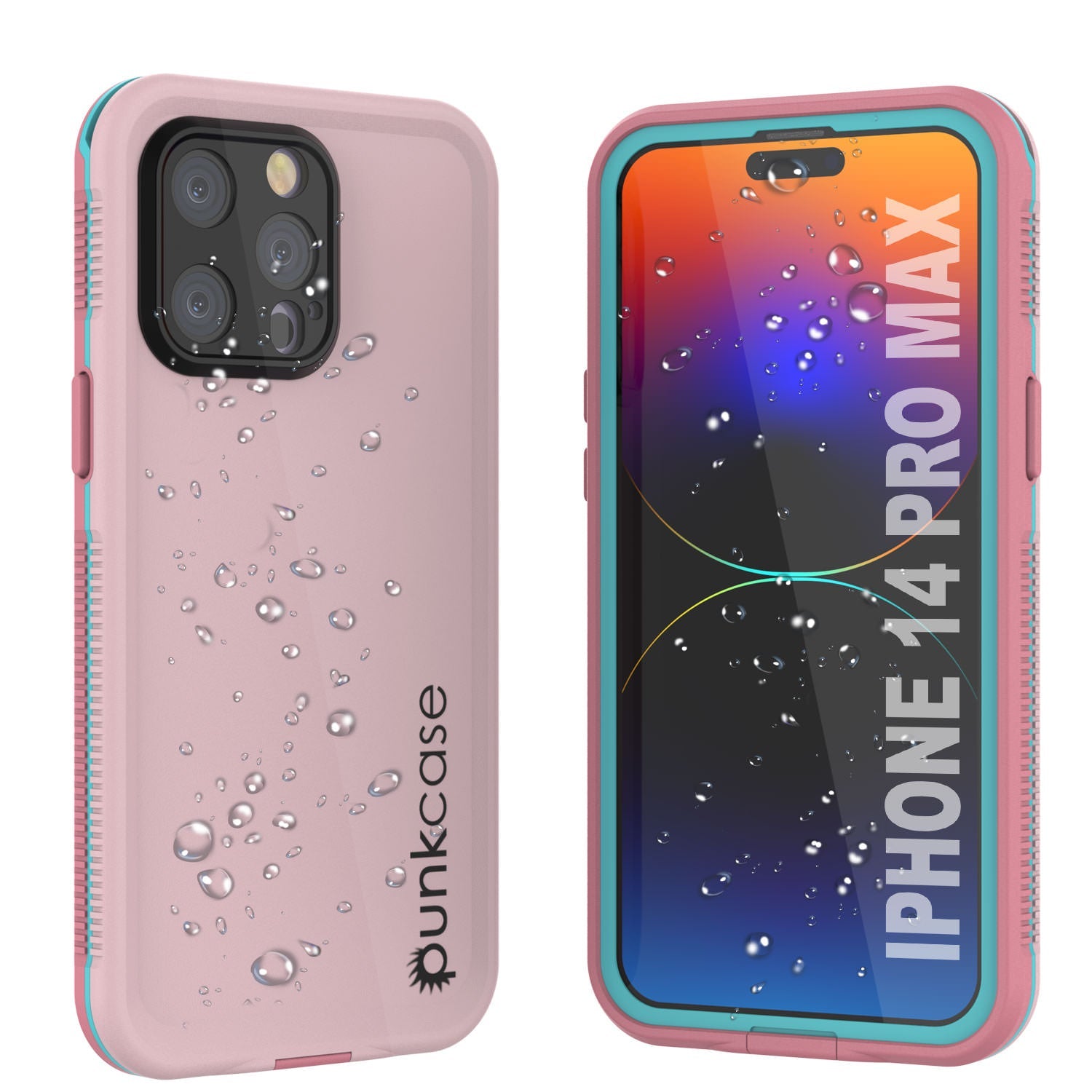 Capa à Prova d'Água Punkcase iPhone 14 Pro Max [Série Aqua] Capa de Armadura [Rosa]