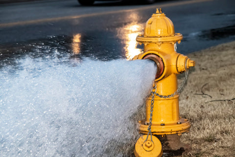 fire hydrant gushing water