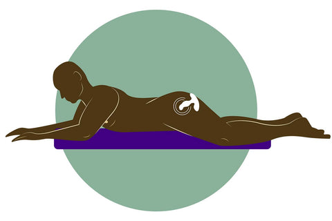 illustration of stomach position for prostate massage