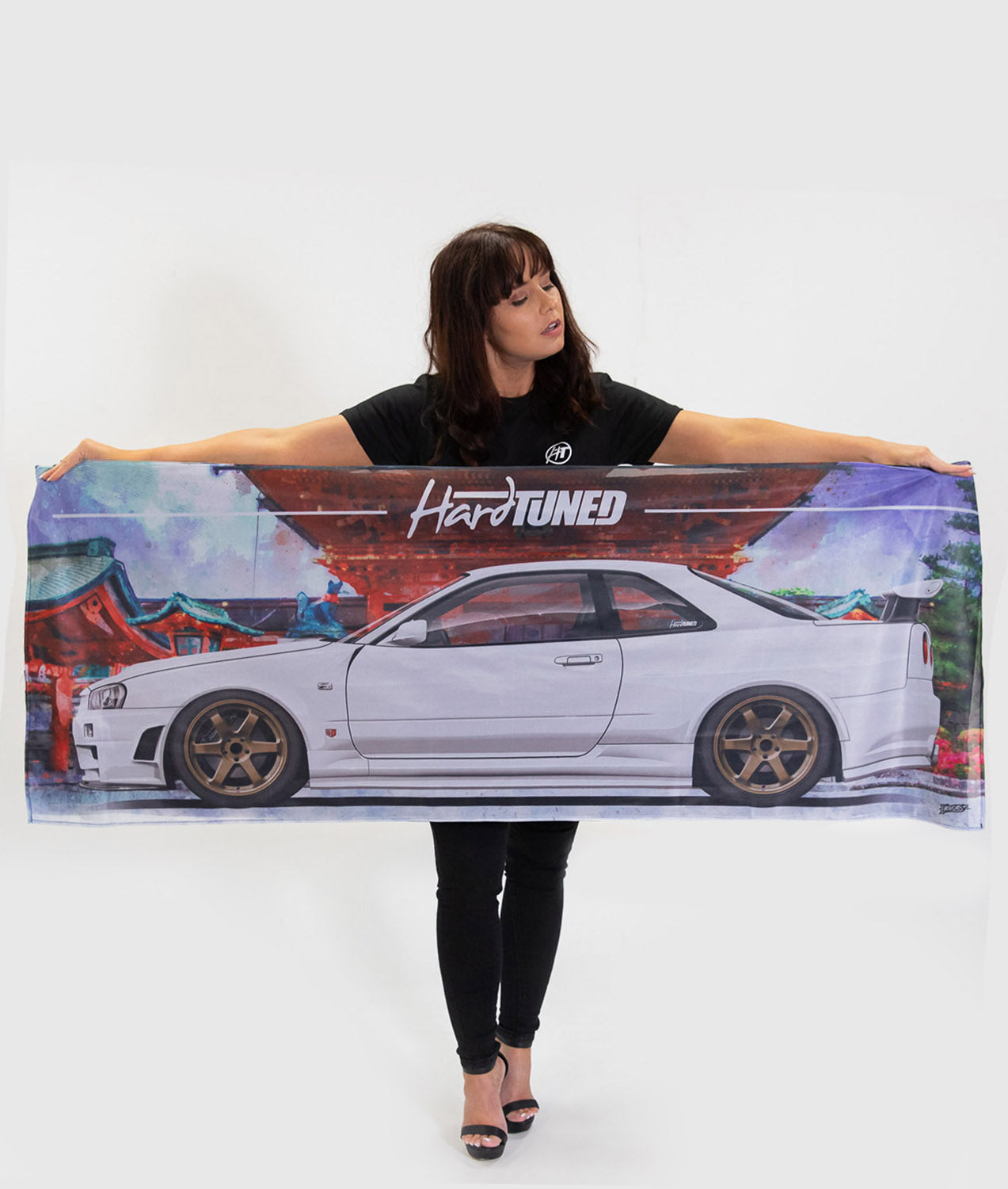 Nissan Skyline R34 Gtr Workshop Flag Hardtuned Car Clothing Racewear