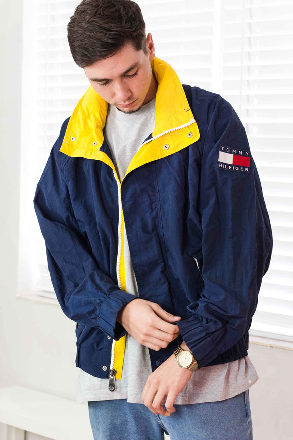 black and yellow tommy hilfiger jacket