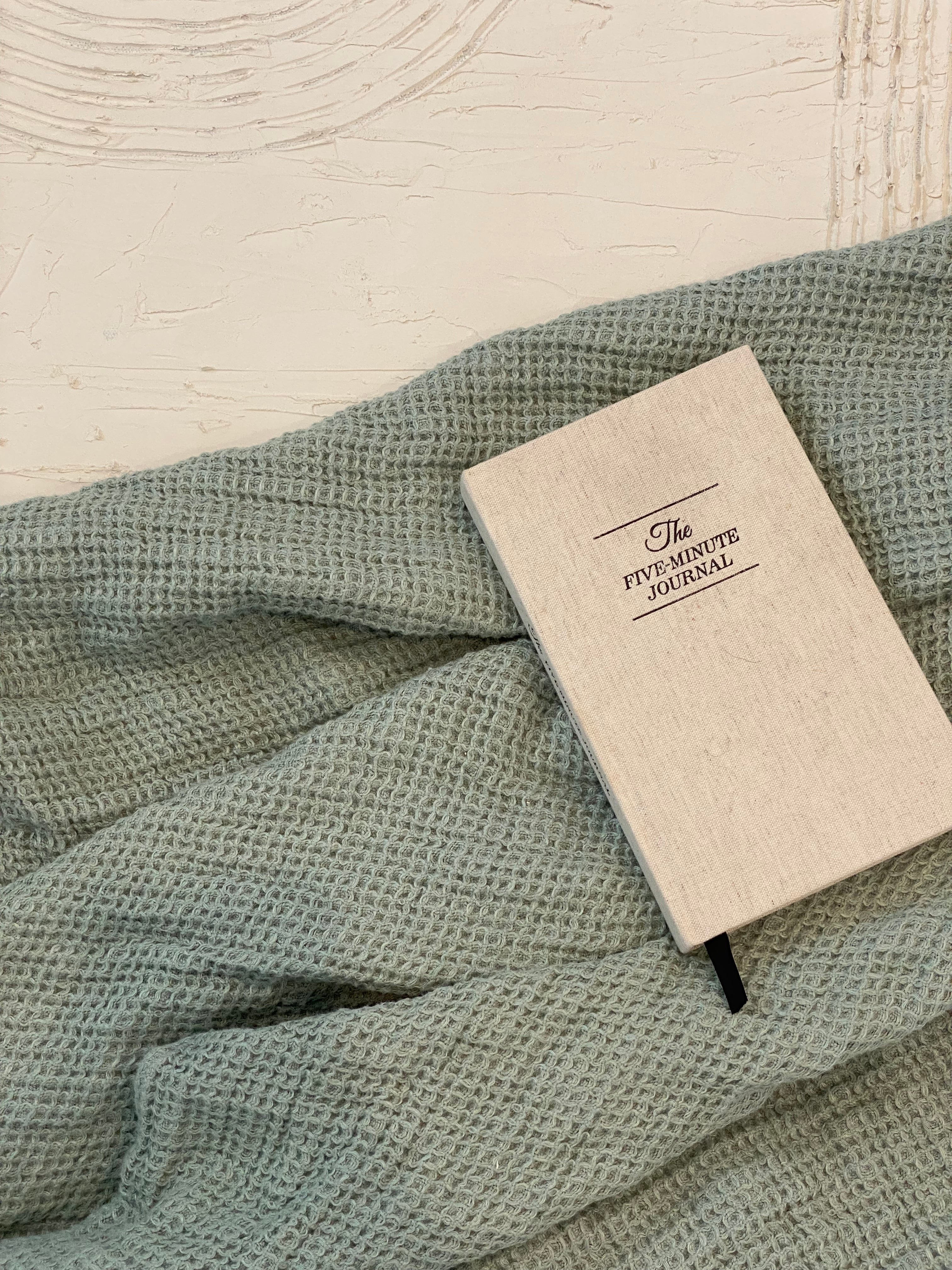 Flax Home waffle linen Bath Sheet with journal in the colour Mint.