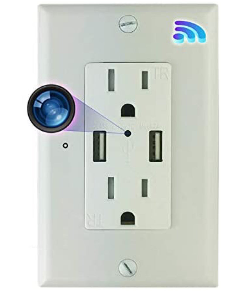 power outlet hidden camera with audio with live view