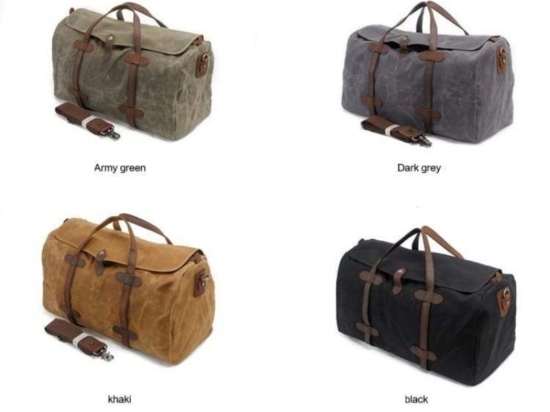 Vintage Pure Cotton and Leather Travel Canvas Bag - Triper