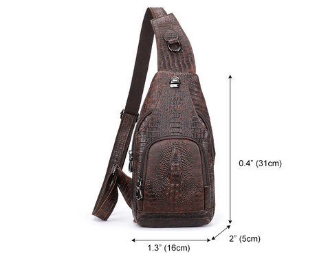 Genuine Leather Travel Bag, Croco Design