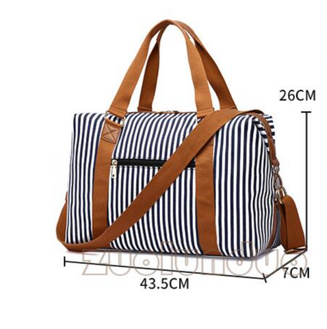 Sac De Voyage Compact à Motif Marinière Pour Femme