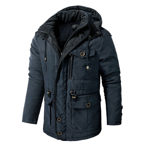 Chaqueta con capucha cálida de invierno para hombre Parka