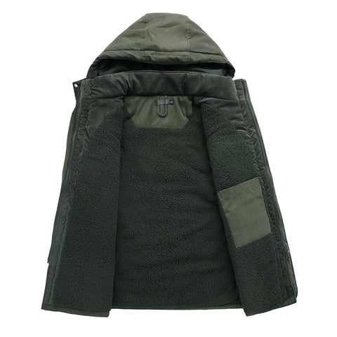 Chaqueta con capucha cálida de invierno para hombre Parka