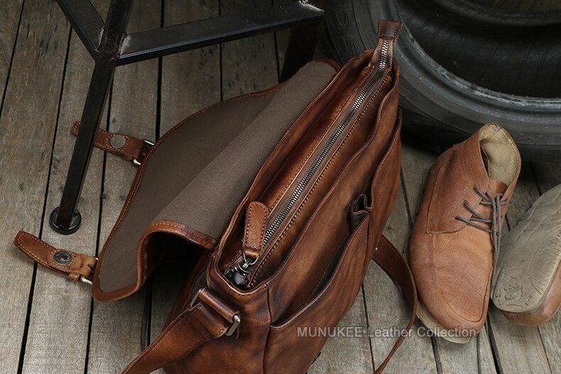 Vintage Men's Leather Crossbody Bag