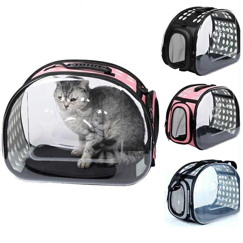 Transparent Foldable Travel Kennel for Dogs and Cats