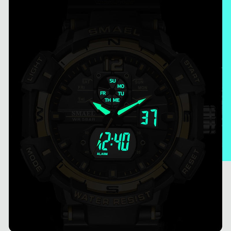 Reloj deportivo para hombre, con visualización de hora dual,