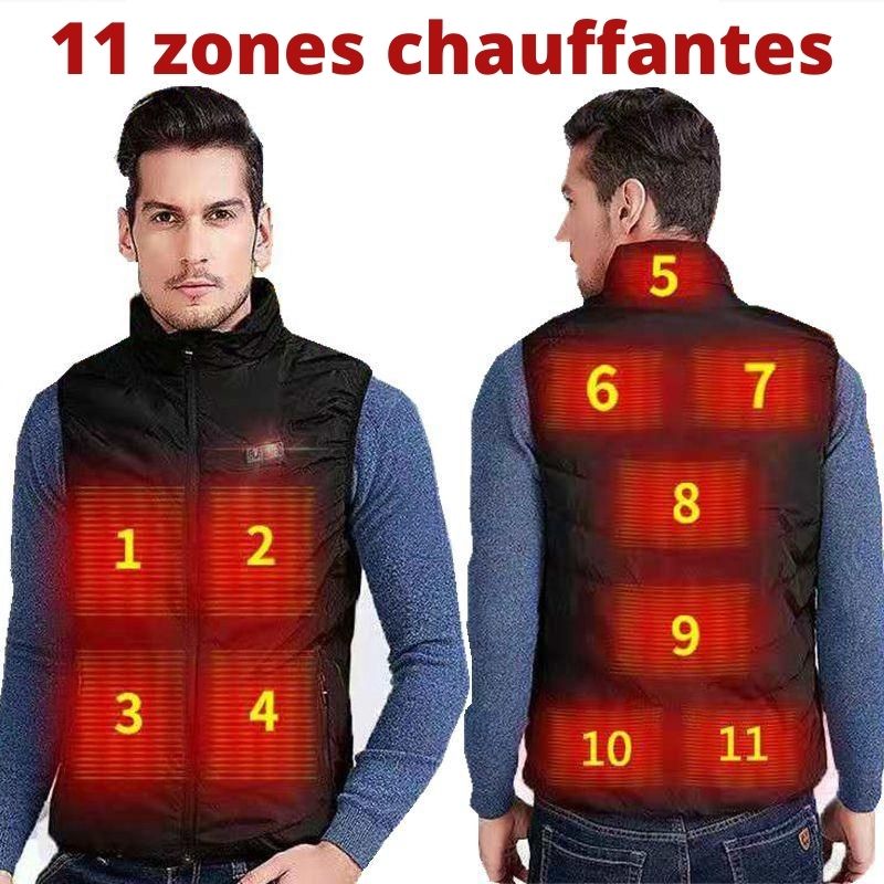 Doudoune chauffante 11 zones