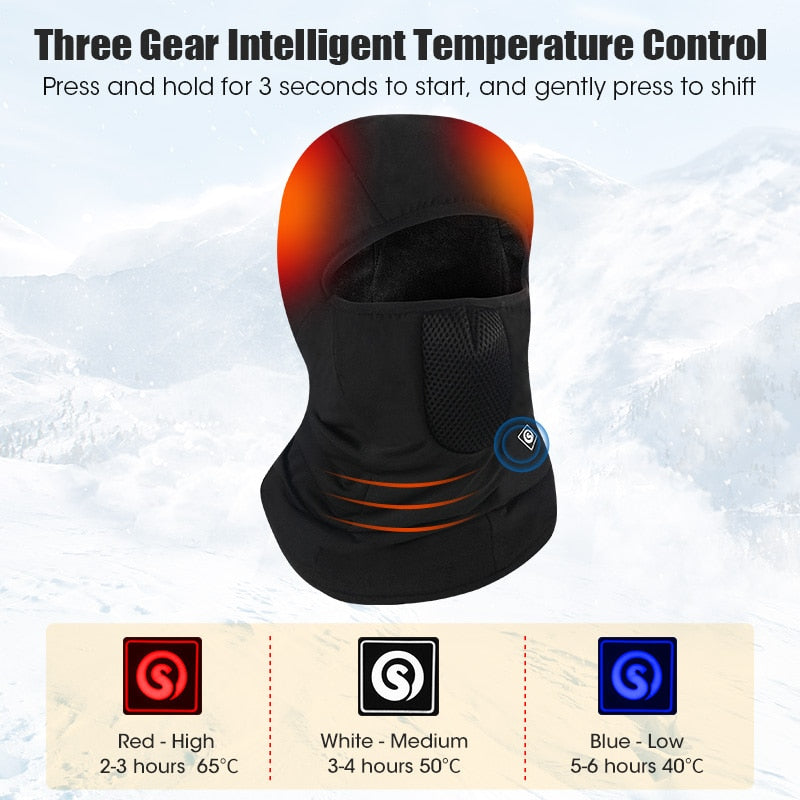 Heated Balaclava With Rechargeable Battery