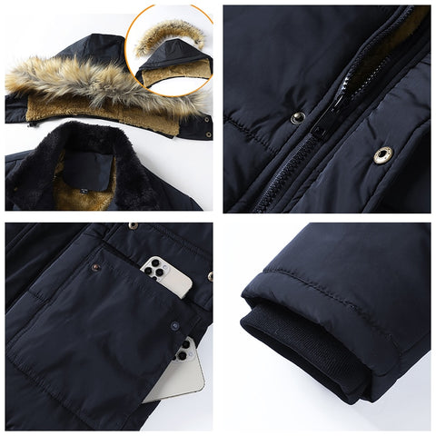 Manteau D’hiver épais Coupe-vent Pour Homme Avec Capuche