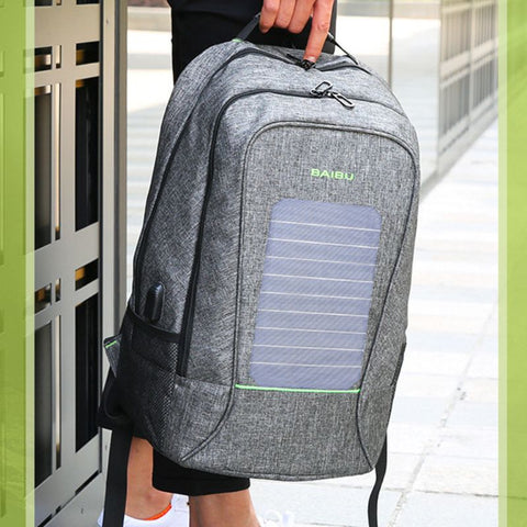 Mochila solar impermeable para hombre