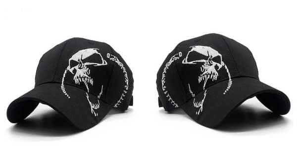 Adjustable Embroidered Baseball Cap - Skull