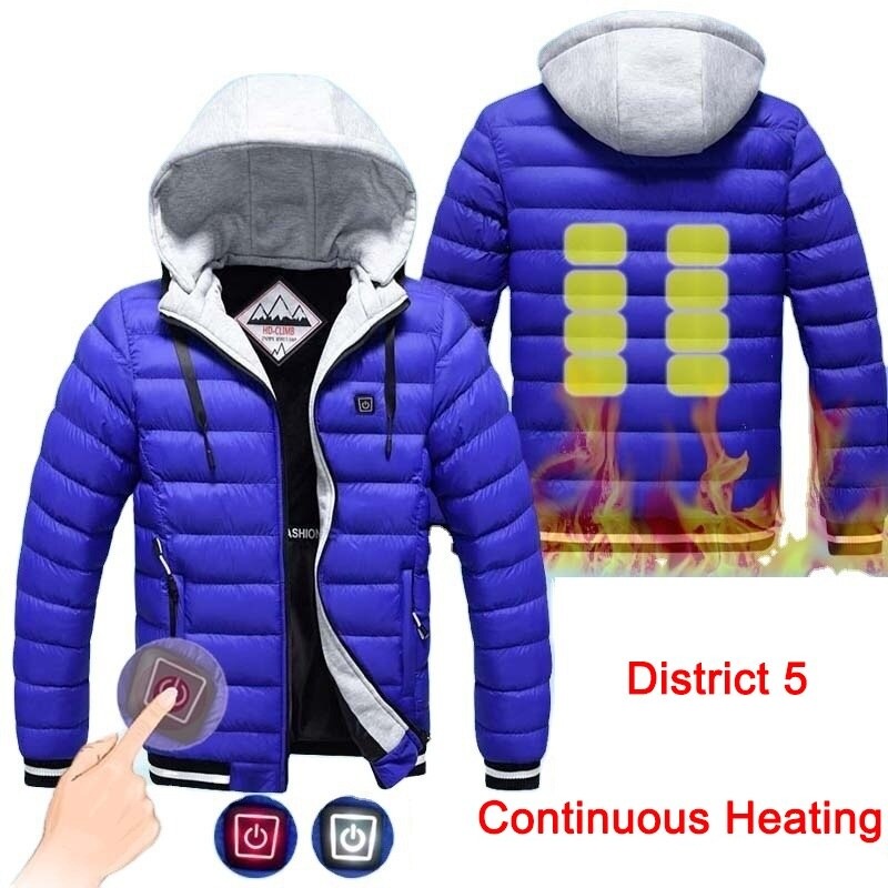 Men's Heated Hooded Down Jacket