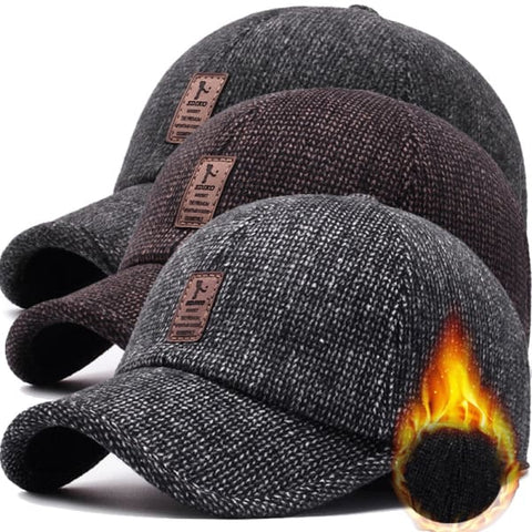 Winter knitted wool baseball cap