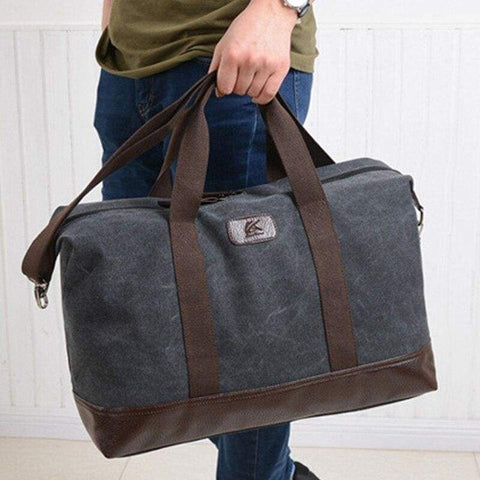 Canvas & Pu Leather Travel Shoulder Bag 36l - Model