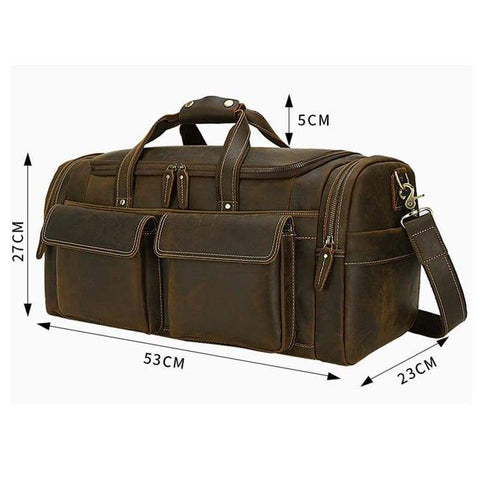 Men's Leather Travel Bag - Aviator