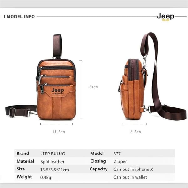 Compact leather bag set and jeep buluo wallet