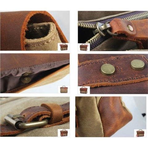 Men's Leather Messenger Bag - Trendy (5 Models) -