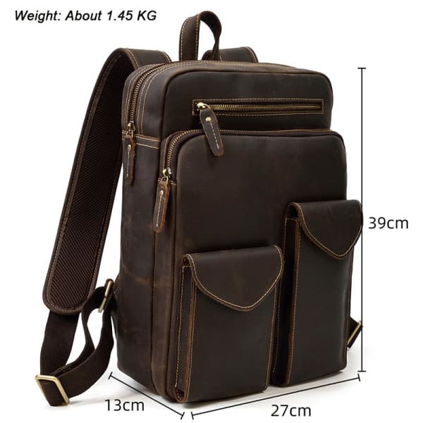 Premium Full Grain Leather Backpacks - Business Field -