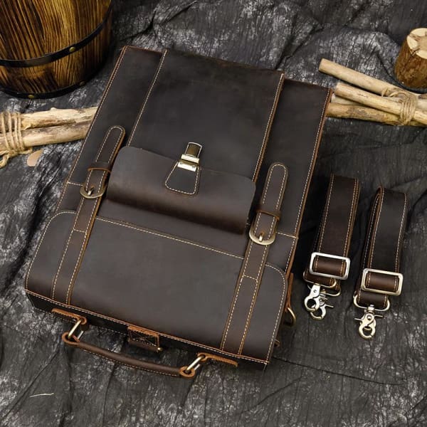 Premium Full Grain Leather Backpacks - Business Field -