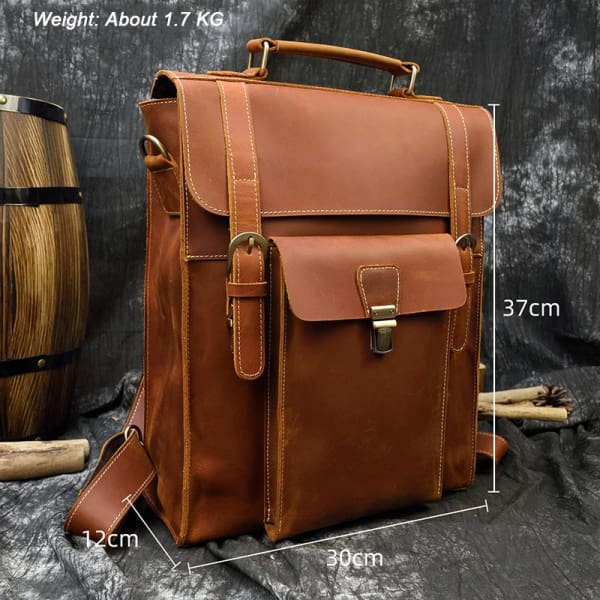 Premium Full Grain Leather Backpacks - Business Field -