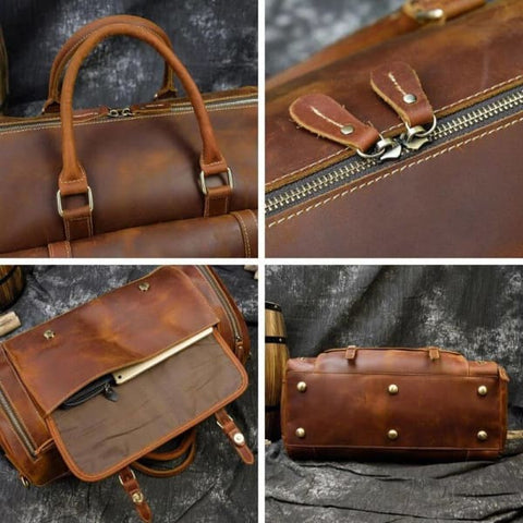 Vintage Leather Travel Bag for Men - Benford - Voyage