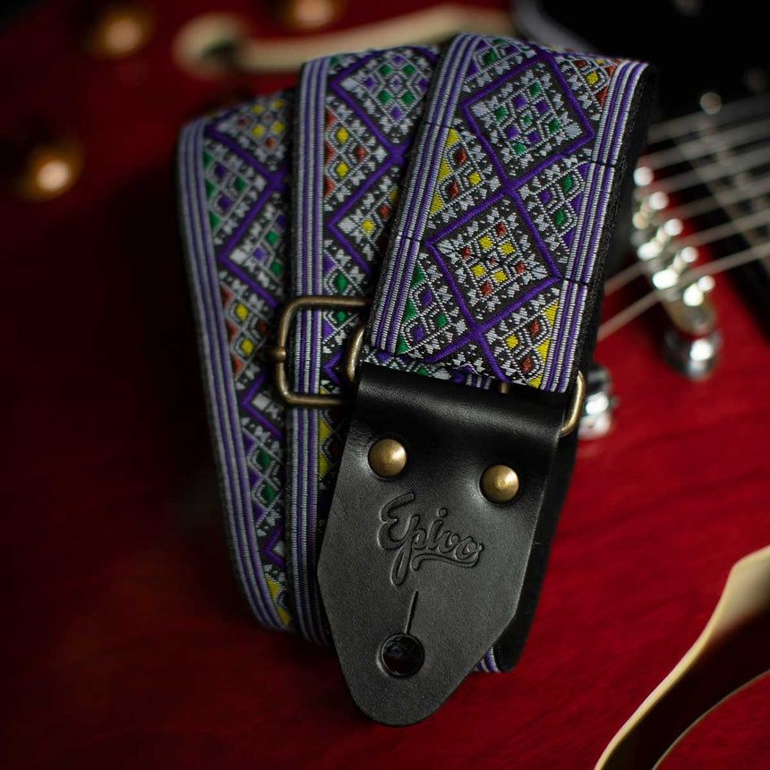 Epivo（エピヴォ） 布製ストラップ Purple Rain Retro Guitar Strap