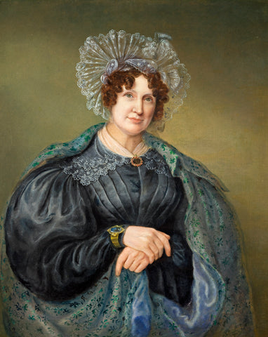 A painted portrait of Ellen Sharples