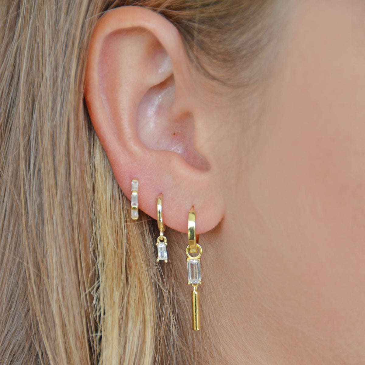 earring stacks gold