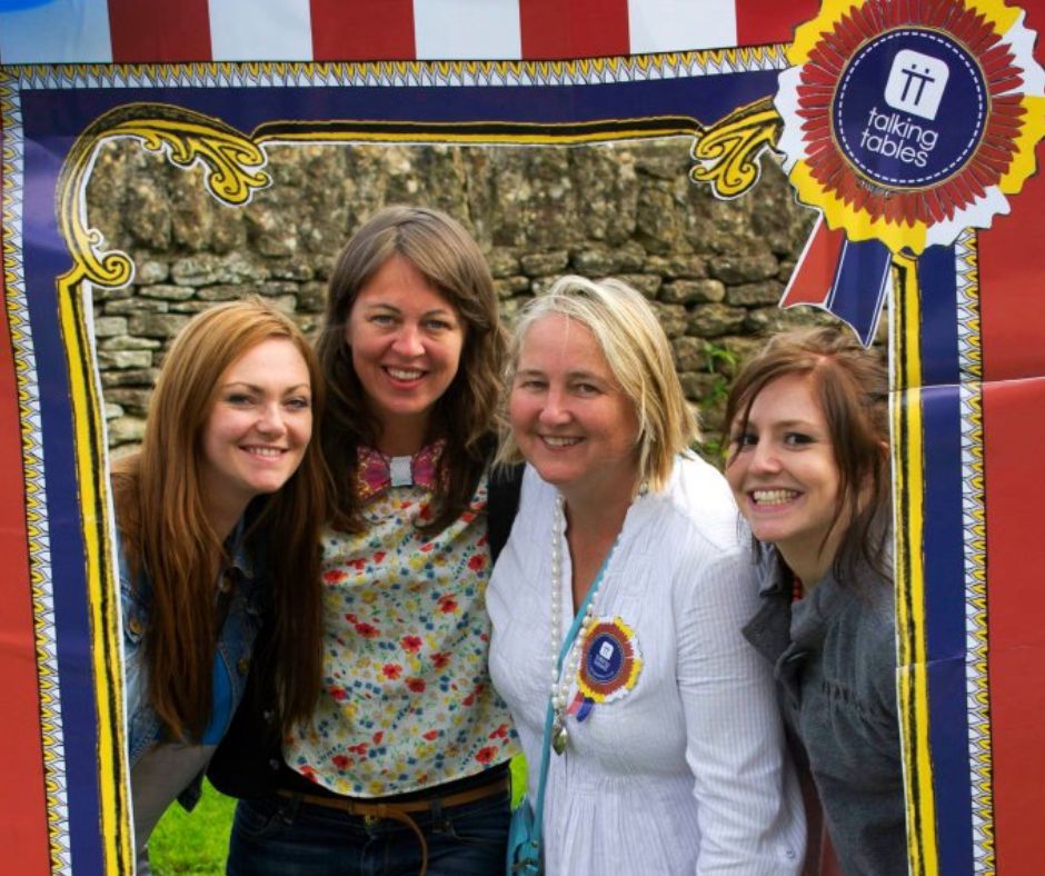 Clare in 2011 with some of the Talking Tables team