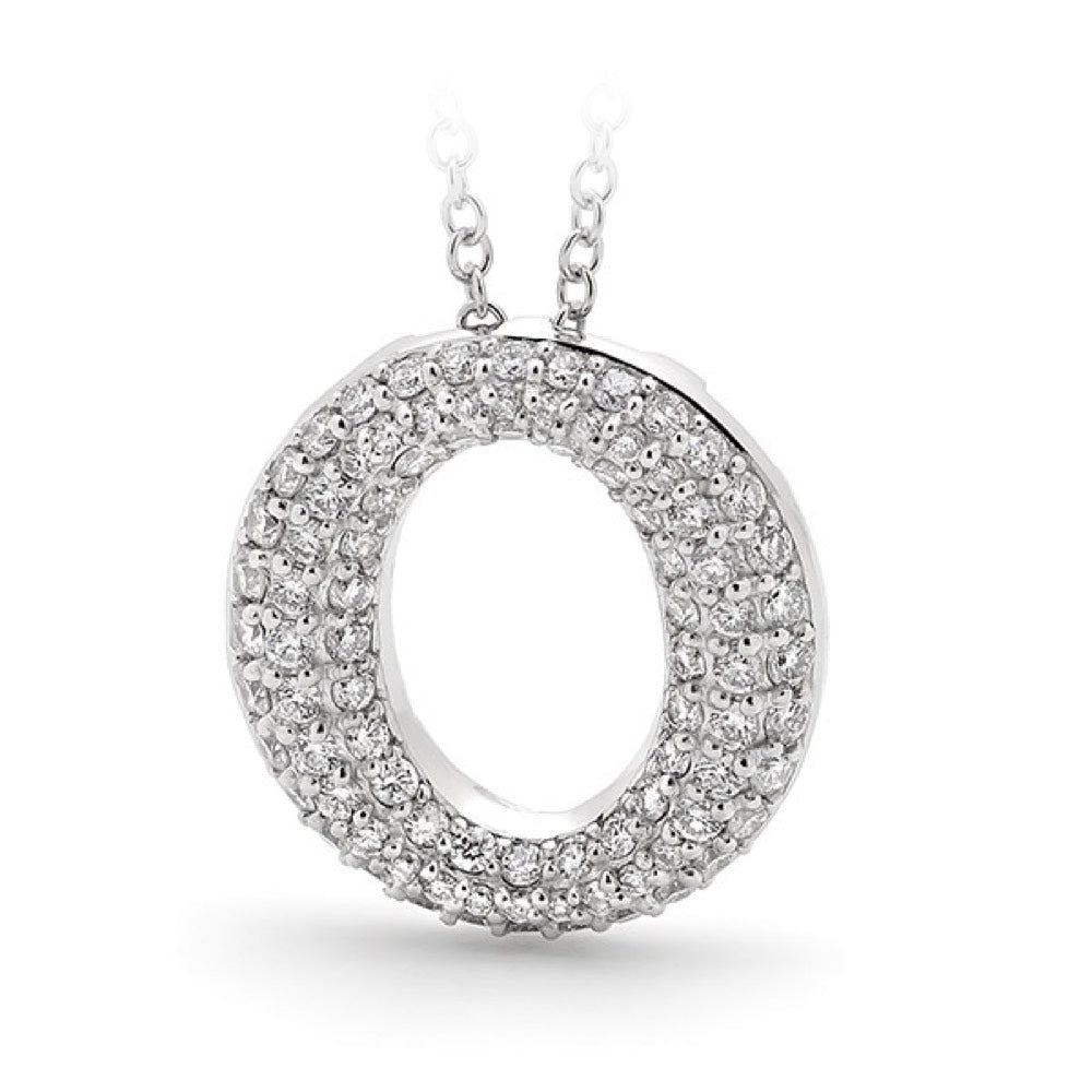 Pave Set Diamond Circle Pendant