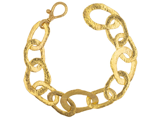 GURHAN Men's Hammered Cuban Chain Bracelet