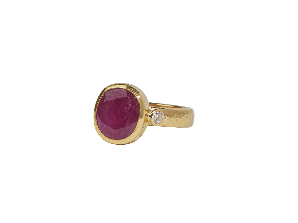 GURHAN, GURHAN Prism Gold Stone Ring,  with Ruby