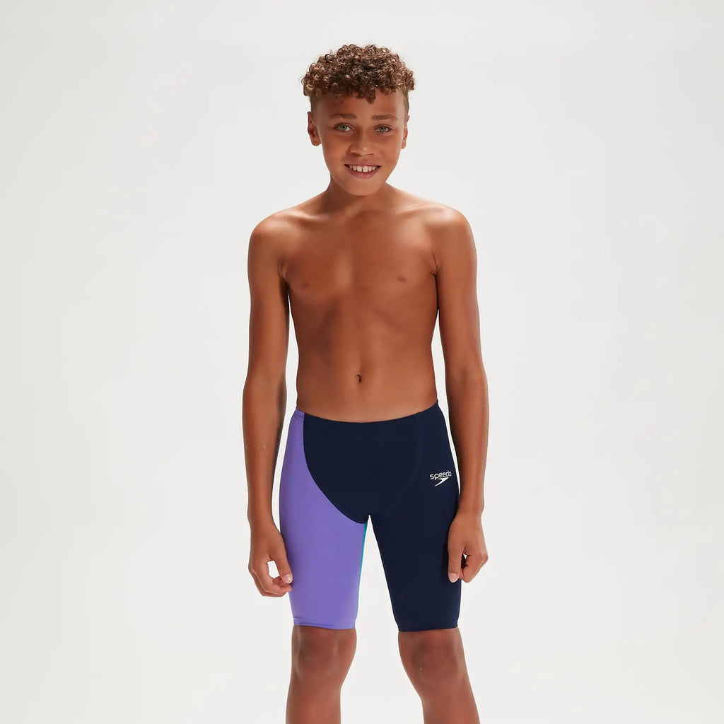 Speedo - Boys Jammer High Waisted Junior Fastskin Endurance+ Blue/Gree ...