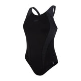 Speedo - Womens Swimsuit Placement Laneback Black/Grey