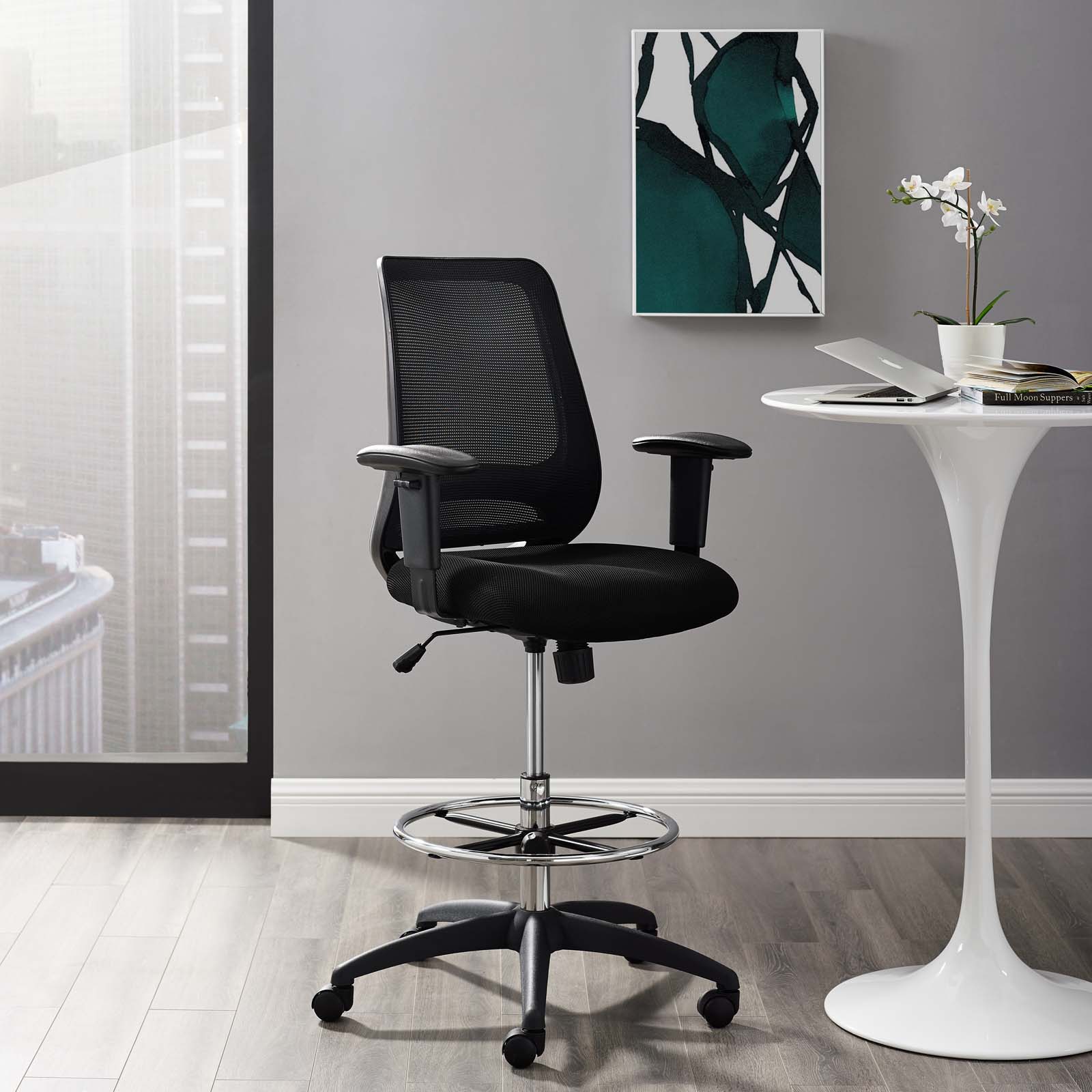 Modway Forge Mesh Drafting Chair Black - EEI-3196