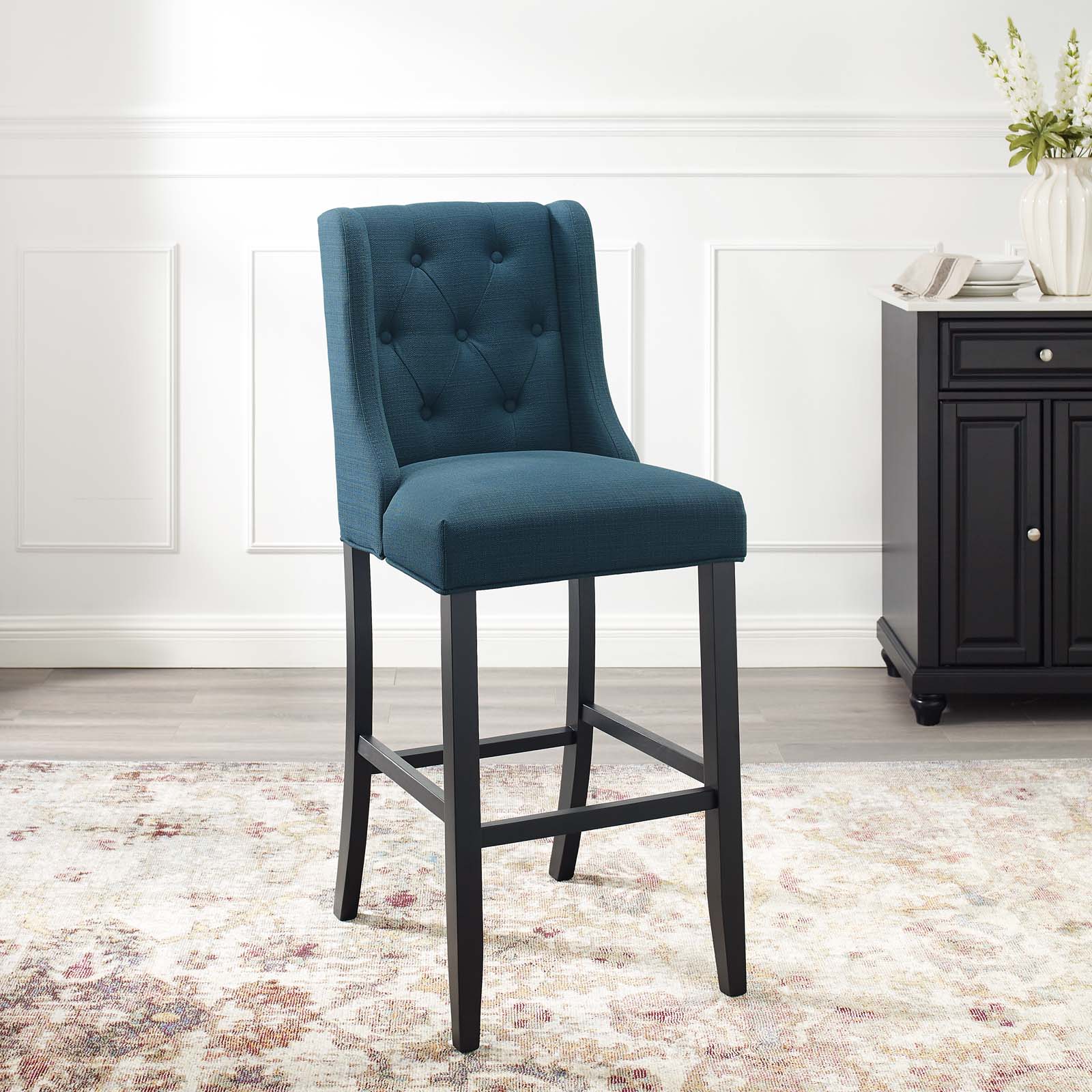 Modway Baronet Tufted Button Upholstered Fabric Bar Stool - EEI-3741 - Azure