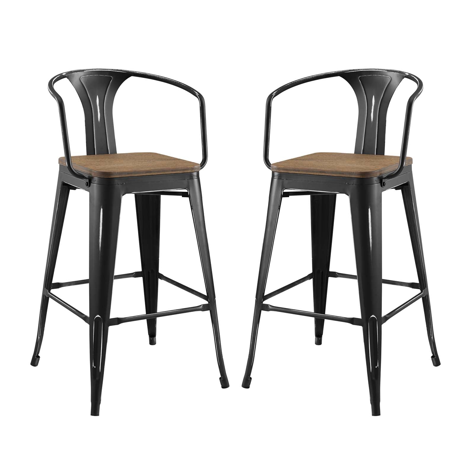 Modway Promenade Bar Stool Set of 2 - EEI-3954 - Black